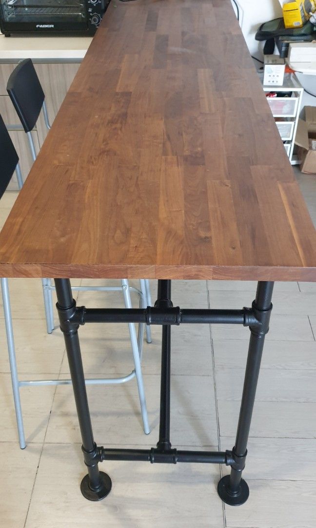 Custom Bar table with free 2pax bar chairs, Furniture & Home Living ...