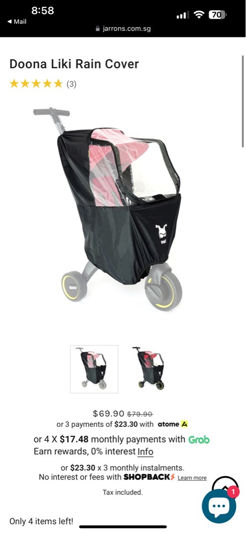 Doona Trike Rain Cover, Babies & Kids, Going Out, Strollers on Carousell