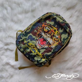 ED HARDY by CHRISTIAN AUDIGIER CAMO BACKPACK | Printed Tiger Logo w/ Crystal accents