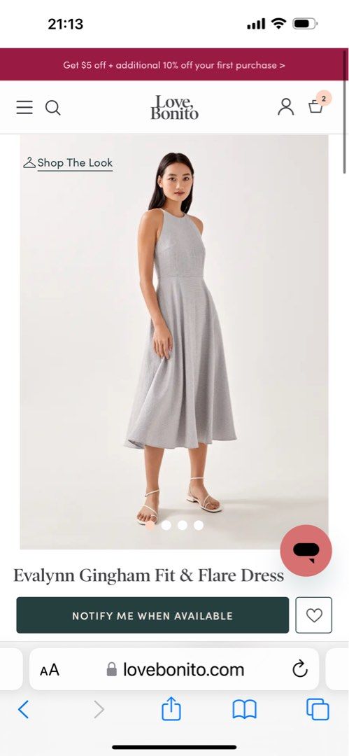 Gingham fit and flare dress online