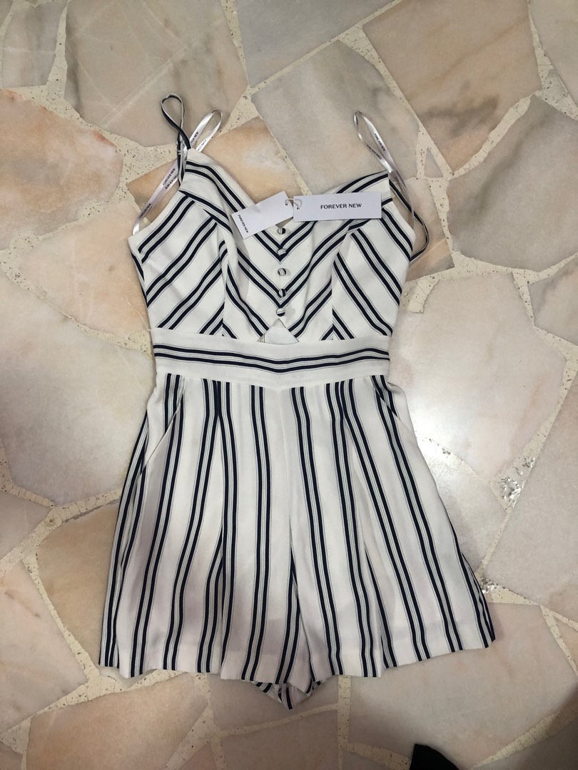 Forever New Sidney Pin Striped Playsuit, Women's Fashion, Dresses