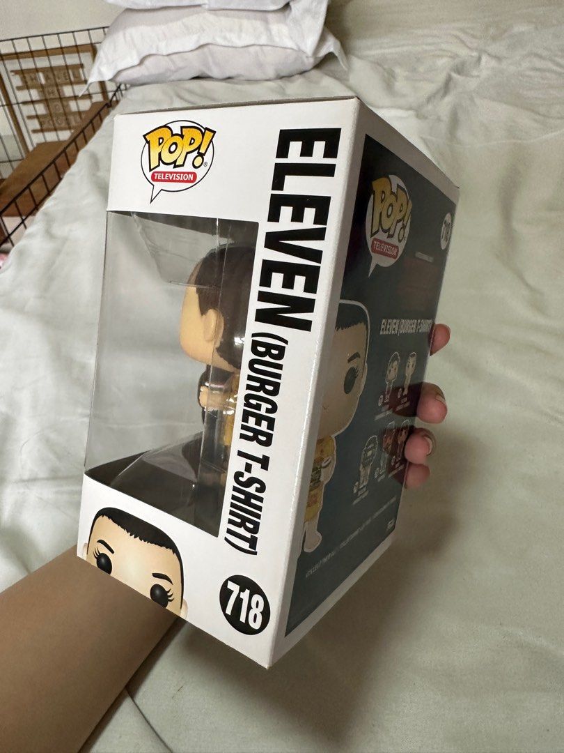 Funko POP! Stranger things Eleven in Burger Shirt (Category: Figurines & Statues) located in Malabon City. Submitted by djstoree (Listing ID 1246764761, Image 3). Description: Actual pic do not steal Malabon location Shipping grab lala or (shopee at your own risk).