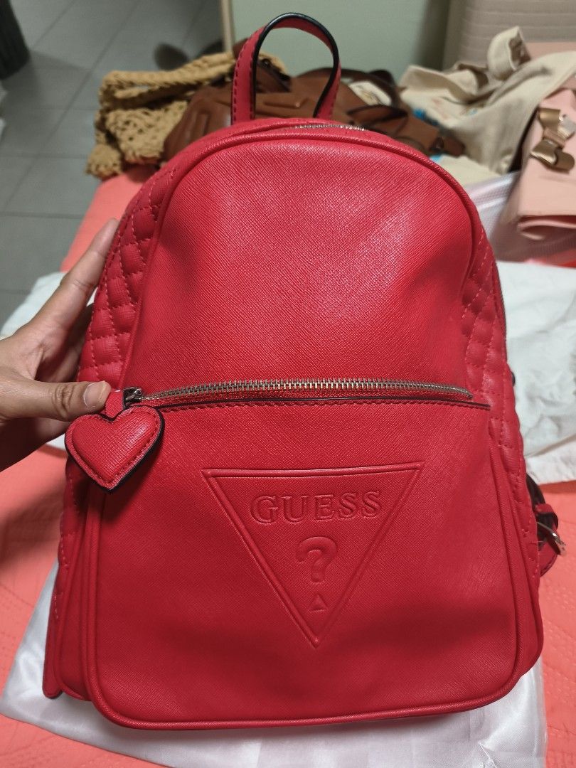 Red guess cheap backpack purse