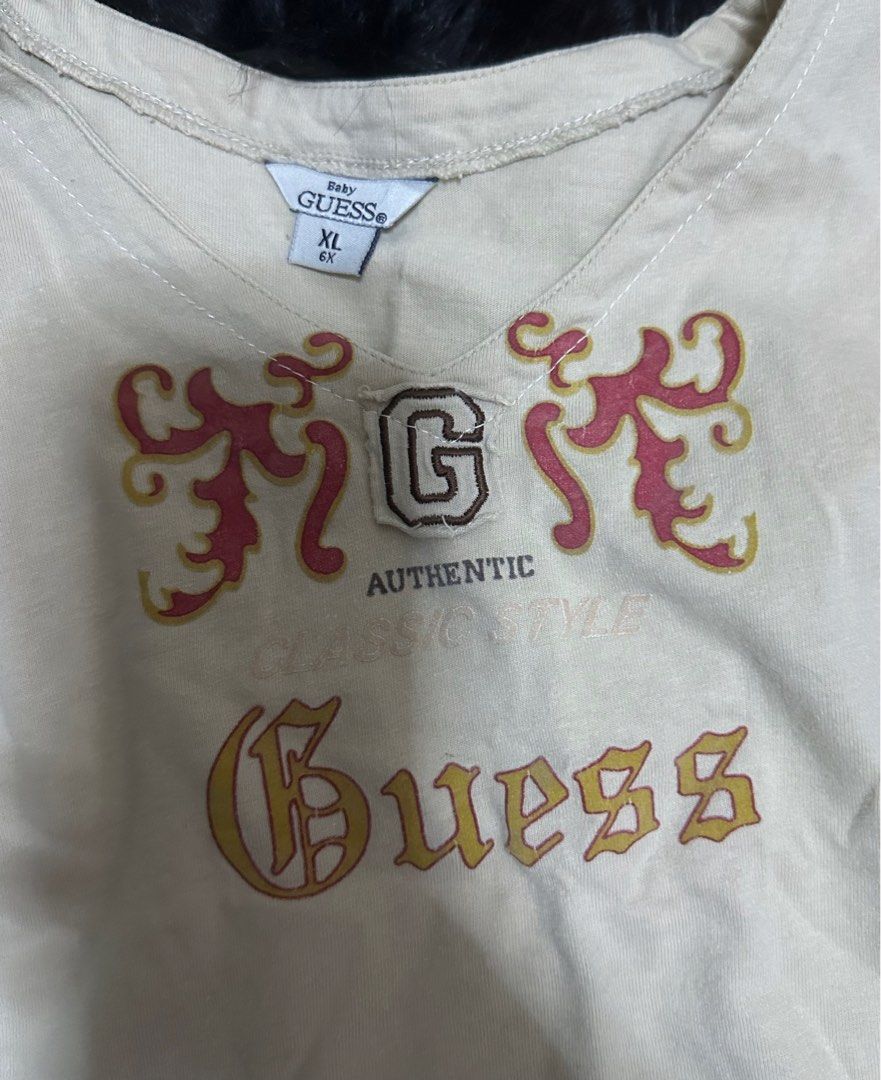 Guess croptop/baby top (Category: Sleeveless) located in Mexico. Submitted by declutterclosetph (Listing ID 1246875867, Image 2). Description: BABY GUESS XL FOR ADULT XXS-S (petite) SO CLASSY AND PRETTY! barely used.