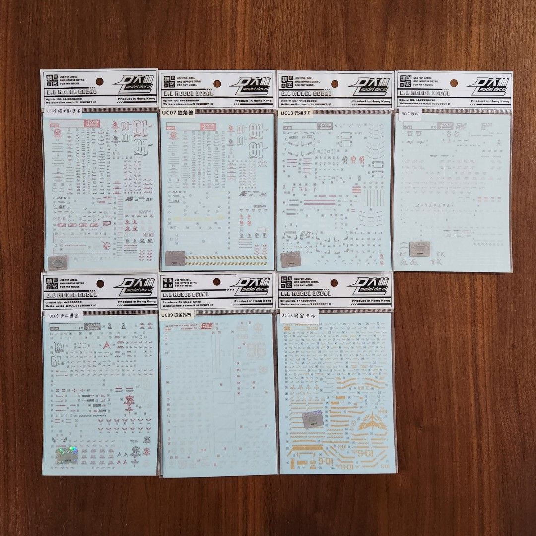 Master Grade MG Gundam Waterslide Decals, Hobbies & Toys, Toys & Games