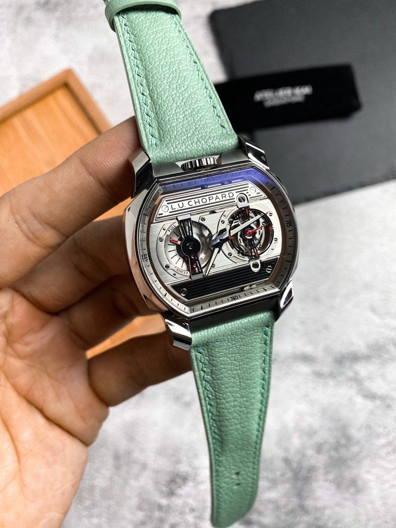 Handmade Jade Green Chevre Watch Strap for L.U.Chopard Engine One