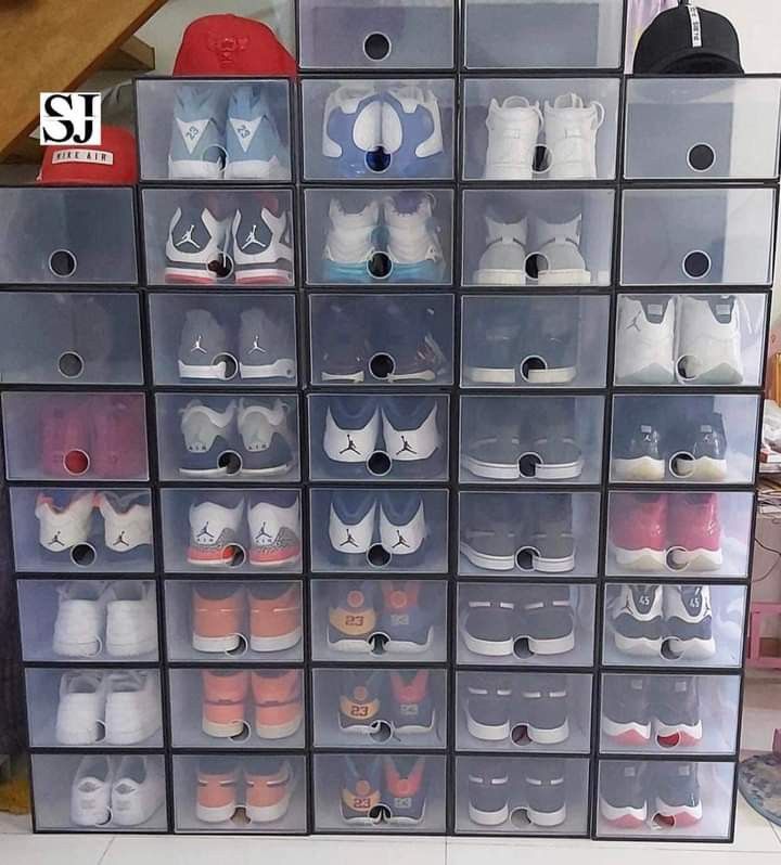 HIGH QUALITY SUNNYWARE CLEAR STACKABLE SHOE BOX Furniture Home Living Furniture Shelves Cabinets Racks on Carousell