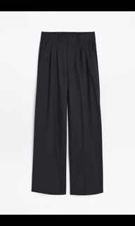 H&M STRAIGHT TROUSERS BLACK EU32
