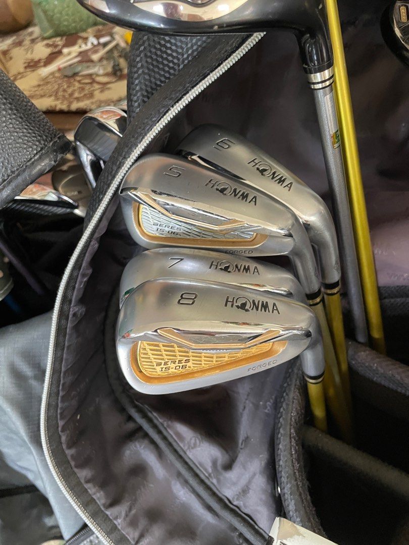 Honma beres S-03/02 *3 star set (Category: Golf) located in Manila. Submitted by kyleramooos (Listing ID 1246769051, Image 3). Description: Beres S-06 3 and 2 star set Driver Beres S-06 3 star 9.5 degrees Beres U-05 3 star 28 degrees Beres U-06 2 star 25 degrees Beres IS-06 3 star irons 5-AW (8pcs) 47g Stiff flex *5 iron is IS-06 2star *Aw is IS-05 2 star Midsize cp2 grips Will include xxio mp700 3&5w, odyssey versa putter and honma bag as set 21