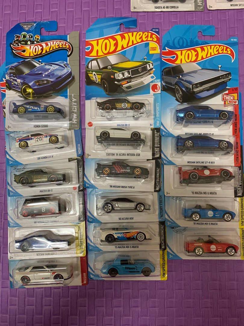 HOT WHEELS BULK LOT 62 PCS JDM PORSCHE SUPERCAR SKYLINE AE86, Hobbies & Toys, Toys & Games on