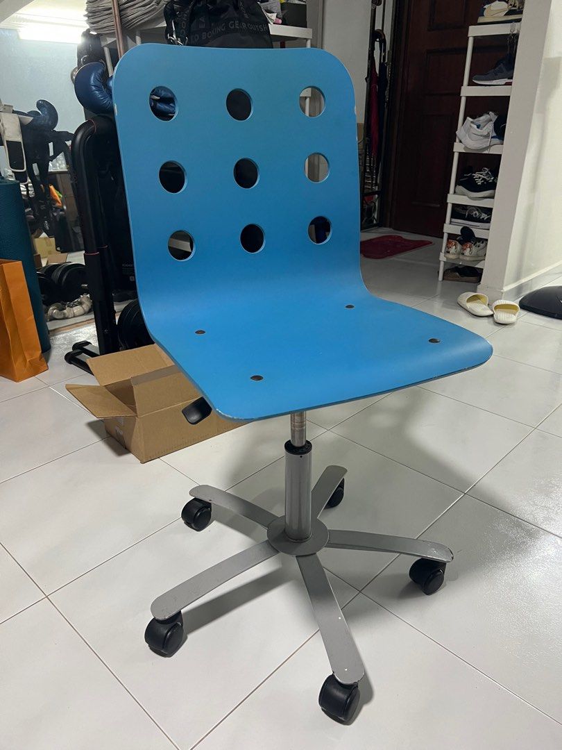 IKEA blue chair with wheels Furniture Home Living Furniture