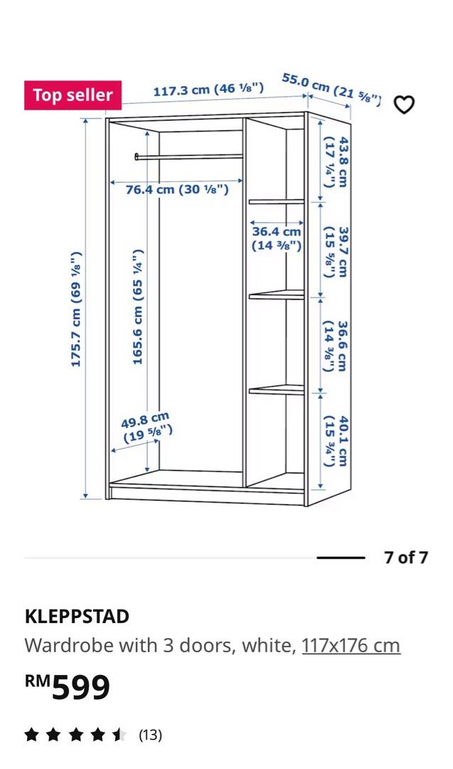 Ikea Wardrobe, Furniture & Home Living, Furniture, Shelves,