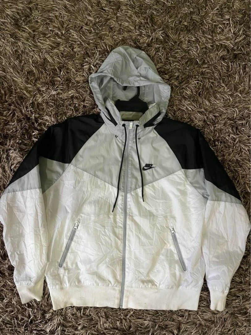 White nike hot sale windbreaker mens