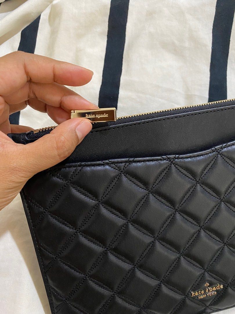 Kate Spade Natalia Large Zip Pouch Clutches Unisex Black