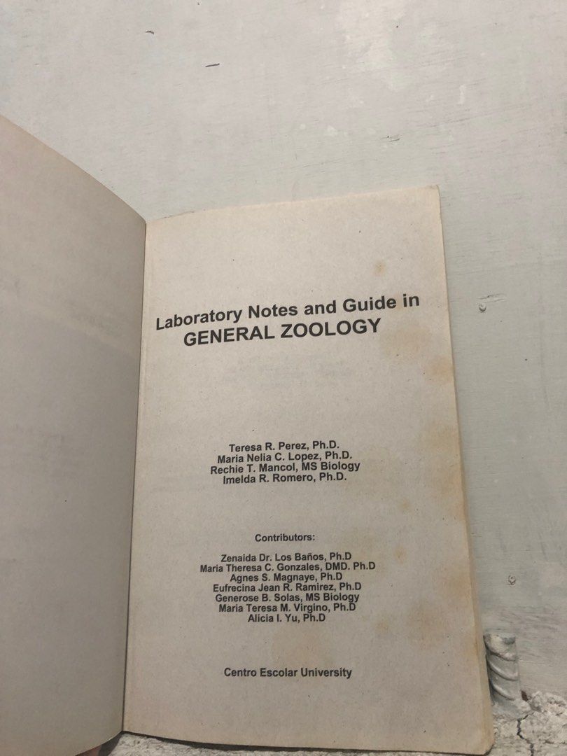laboratory note and guide in general zoology on Carousell