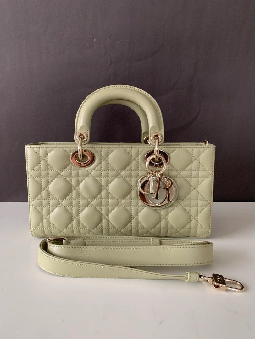 Authentic Dior Lady D Joy Medium in Sage Green Luxury Bags