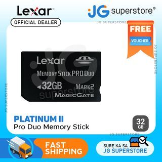 Lexar LMSPD32GBBAS Platinum II (40x) 32GB Memory Stick Pro Duo for Cameras, Computers, Laptops  | JG Superstore