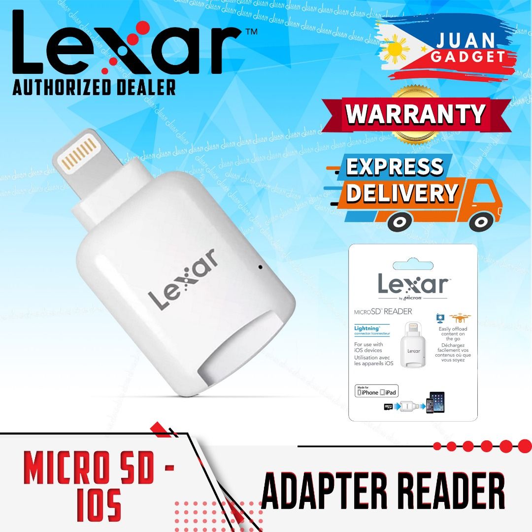 Lexar LRWMLBAP MicroSD Memory Card Reader with Lightning Connector for iOS Devices | JG Superstore (Category: Other Photography Accessories) located in San Juan City. Submitted by jg.superstore (Listing ID 1246849181, Image 1). Description: █ JG Superstore █ 【Trusted Seller Since 2011】 【We Accept Any Special Order】 【Dedicated Customer Service】 【📍 】3/F Annapolis Tower, 43 Annapolis St. Greenhills San Juan - Front of Unionbank (please confirm your