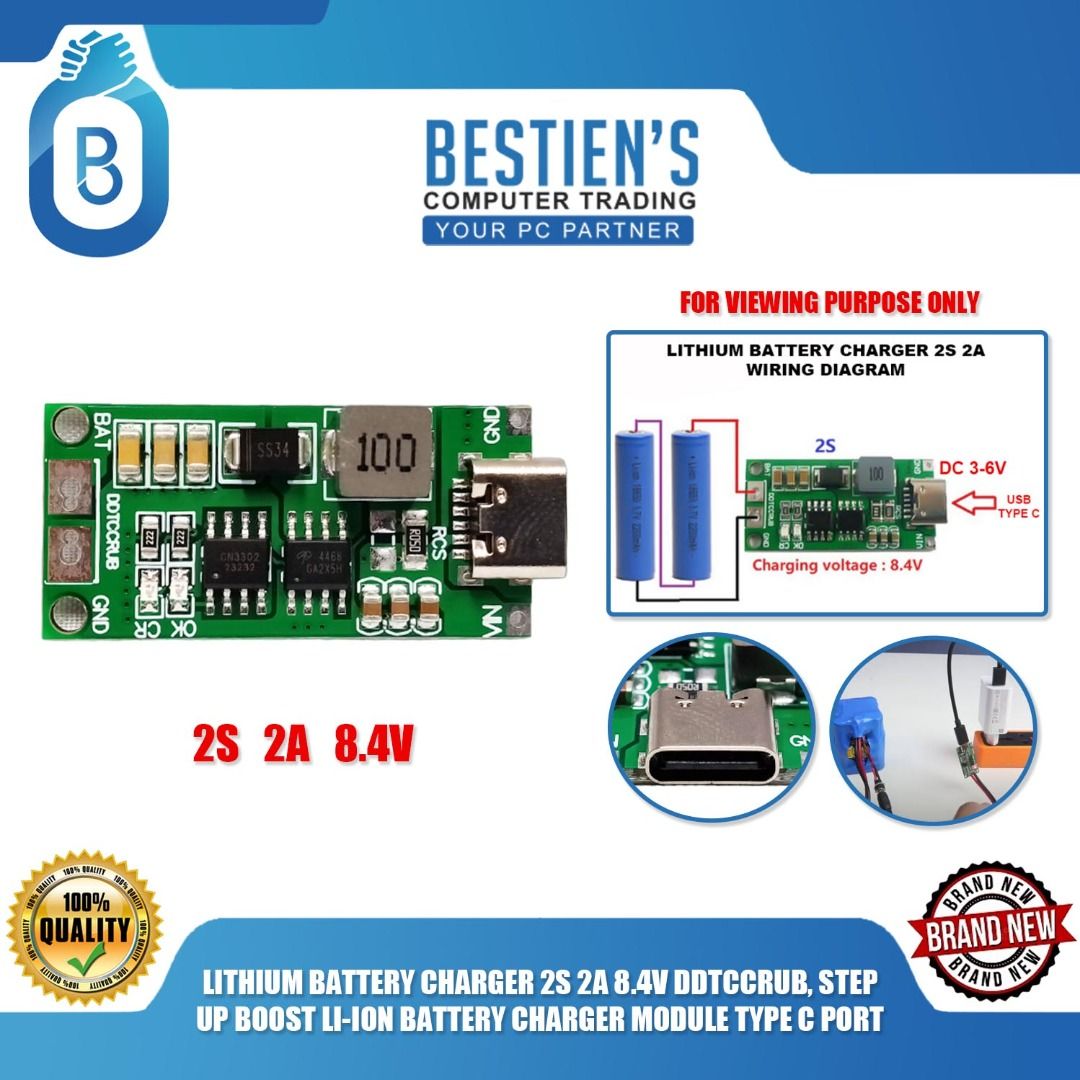 LITHIUM BATTERY CHARGER 2S 2A 8.4V DDTCCRUB, STEP UP BOOST LI-ION ...