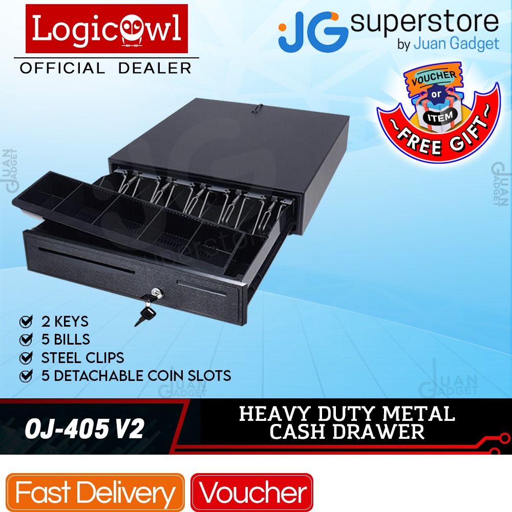 LogicOwl OJ405 Heavy Duty Cash Drawer for POS System with RJ11
