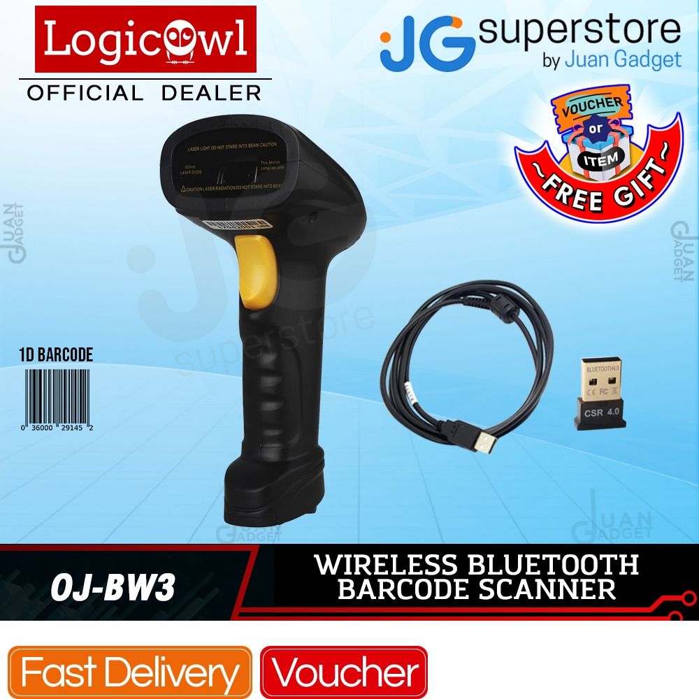 LogicOwl OJ-BW3 1D Bluetooth Wireless Handheld Barcode Scanner | JG Superstore (Category: Other Photography Accessories) located in San Juan City. Submitted by jg.superstore (Listing ID 1246793476, Image 1). Description: █ JG Superstore █ 【Trusted Seller Since 2011】 【We Accept Any Special Order】 【Dedicated Customer Service】 【📍 】3/F Annapolis Tower, 43 Annapolis St. Greenhills San Juan - Front of Unionbank (please confirm your order first) 【📞 】０