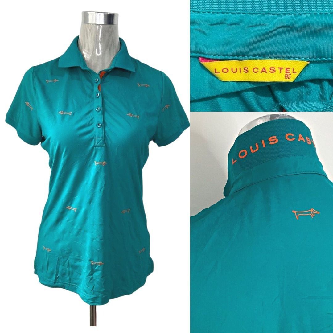 Louis Castel Polo Shirt Mens 100 Orange Long Sleeve Golf