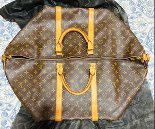 Louis Vuitton LV Unisex Keepall 50B Anthracite Gray Monogram Shadow Calf  Leather - LULUX