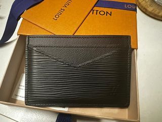 Louis Vuitton Card Case Business Card Holder Leather Black M58808 Free  Shipping