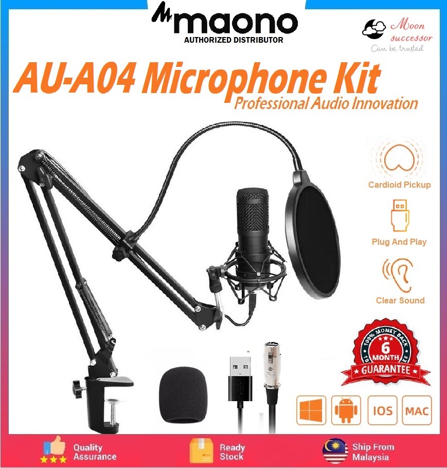 MAONO AUA04 USB Microphone Kit 192KHZ/24BIT Professional Podcast
