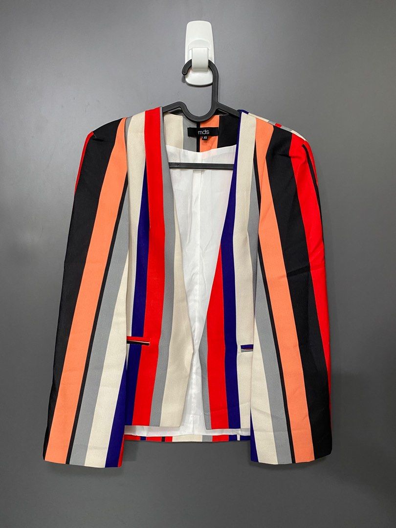 Striped cape deals blazer