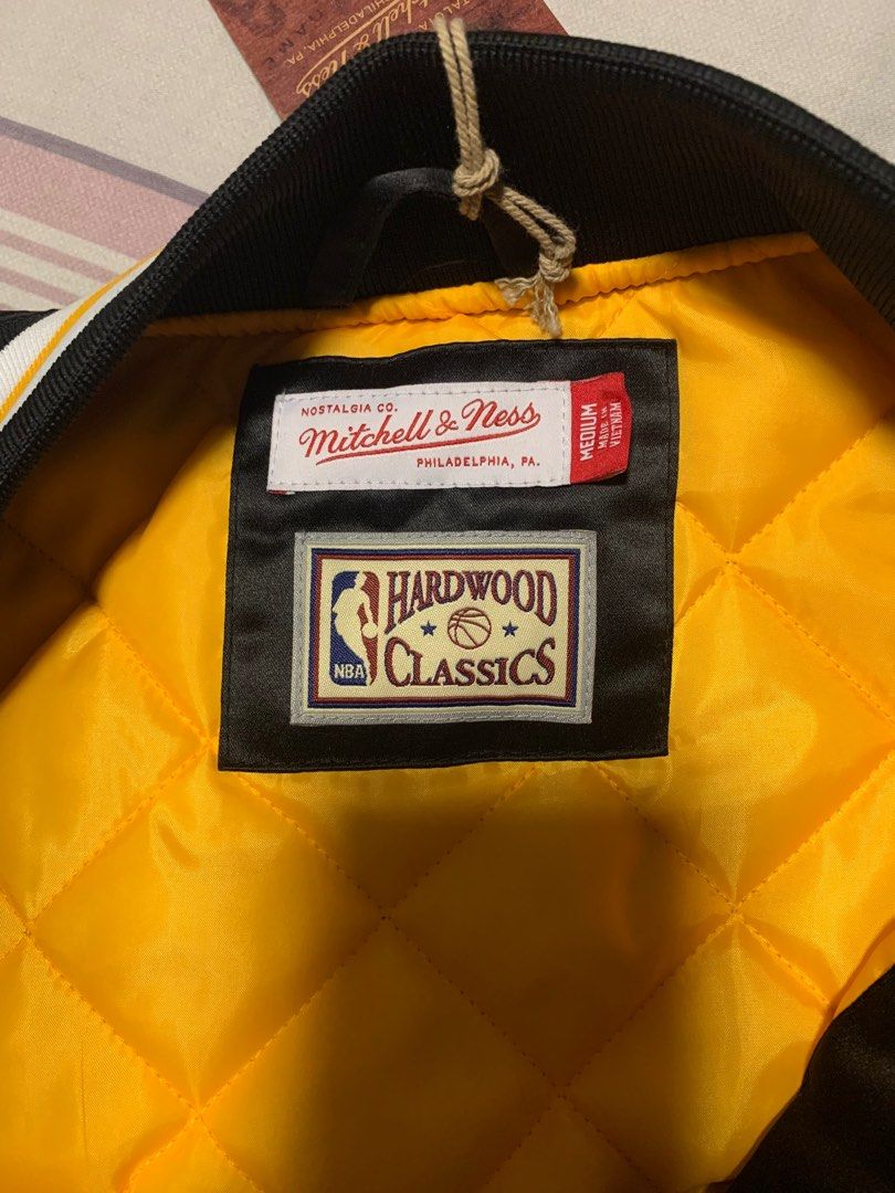 NBA Los Angeles Lakers Hardwood Classic Champion City Mitchell & Ness Mens  Black Satin Jacket