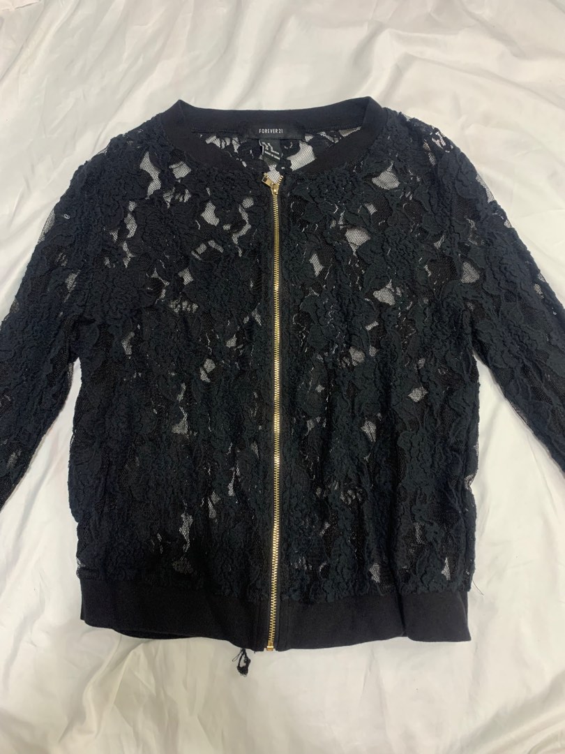 Black lace jacket forever 21 hotsell