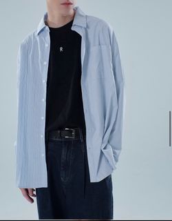 MORE REAL 直紋拼接襯衫 (男版)
