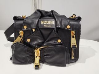 Moschino Bike Leather Crossbody Bag
