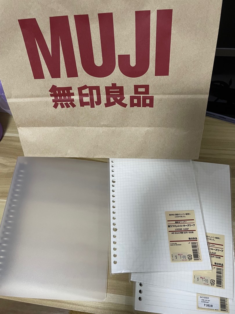 MUJI A5 Binder and Loose Leaf on Carousell