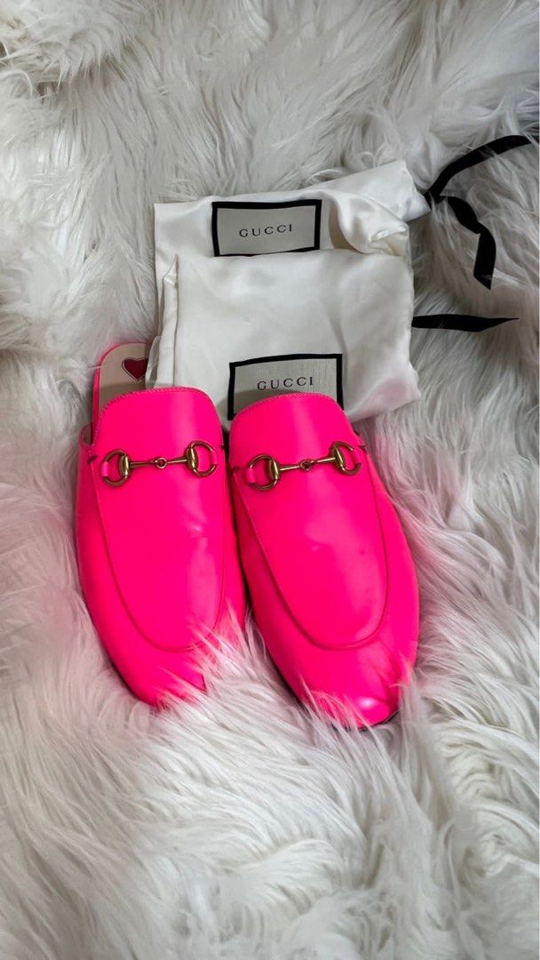 Gucci neon new arrivals mules