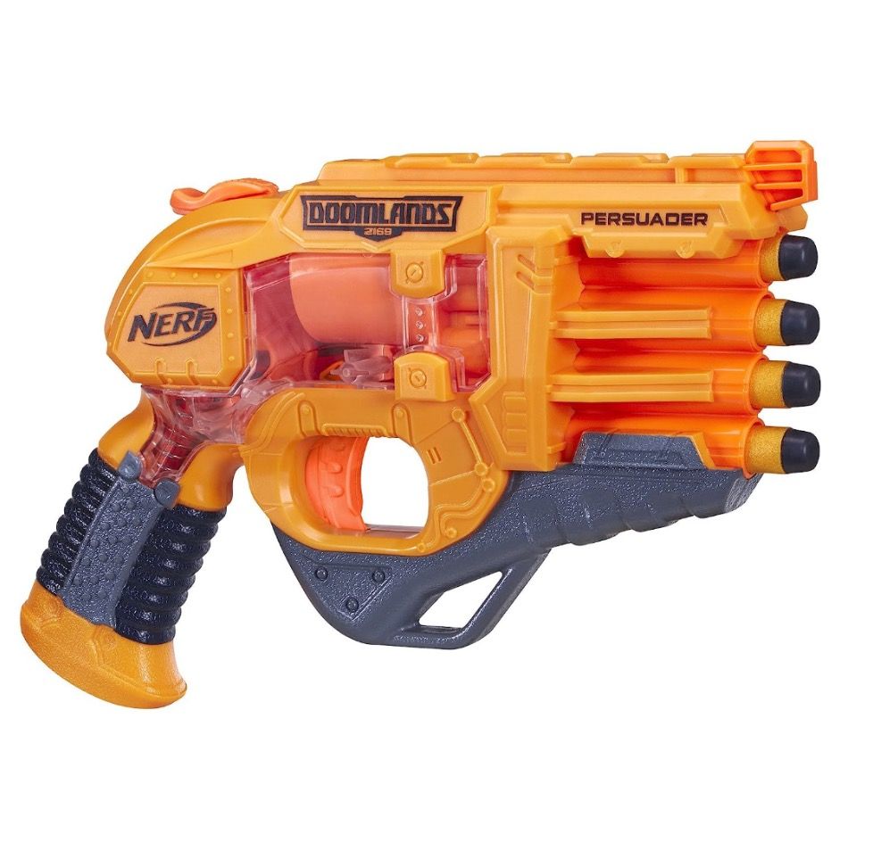 NERF PERSUADER DOOMLAND BLASTER WITH HAMMER ACTION B4949