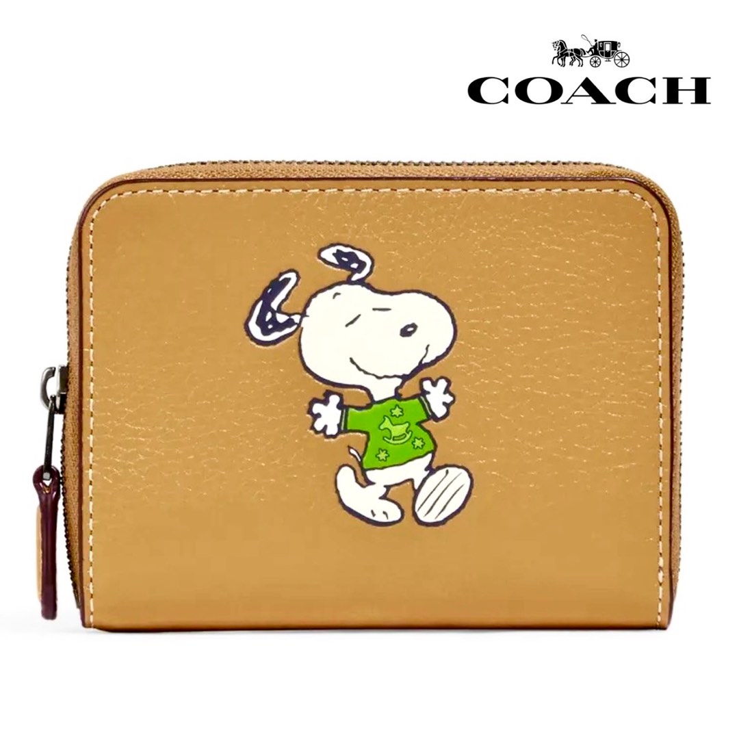New Coach ?? Original CE704 Yellow Coach x Peanuts Small Zip Around  Wallet in Signature Canvas Women Short Wallet with Full Set of Coach  Package , Luxury, Bags  Wallets on Carousell