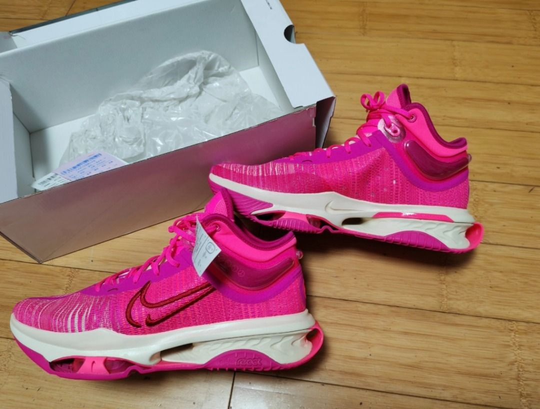👟Nike Air Zoom G.T. Jump 2 減震防滑低幫籃球鞋男款粉紅色, 男裝, 鞋