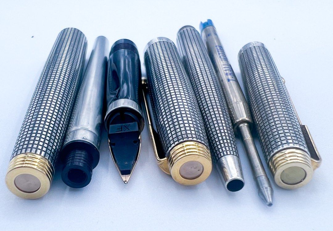 NOS Parker 75 sterling silver 925 fountain pen and ballpoint pen set ...