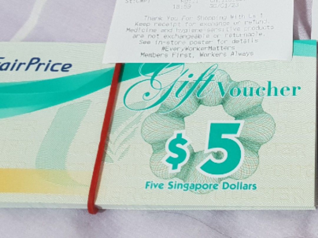 NTUC Voucher 5 x 80 pcs, Tickets & Vouchers, Vouchers on Carousell