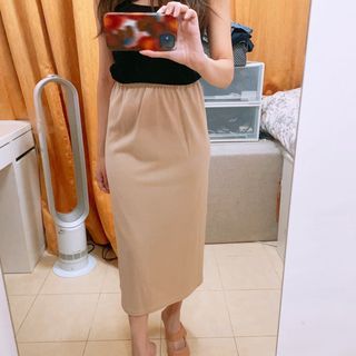 Nude Midi Skirt
