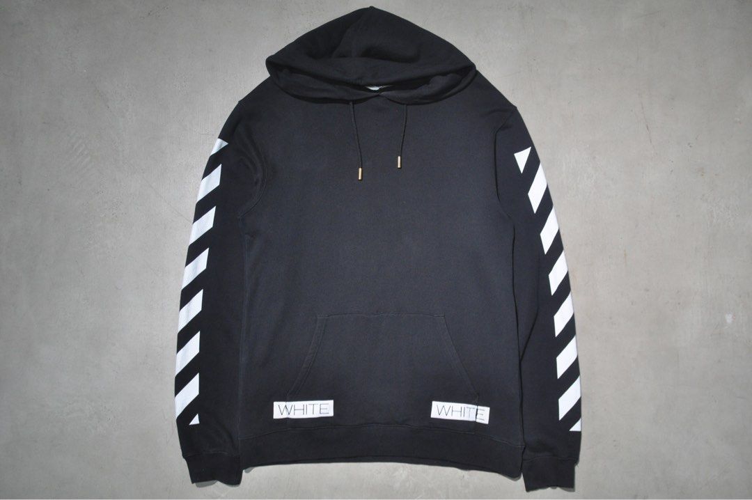 Off white blue collar hoodie black clearance