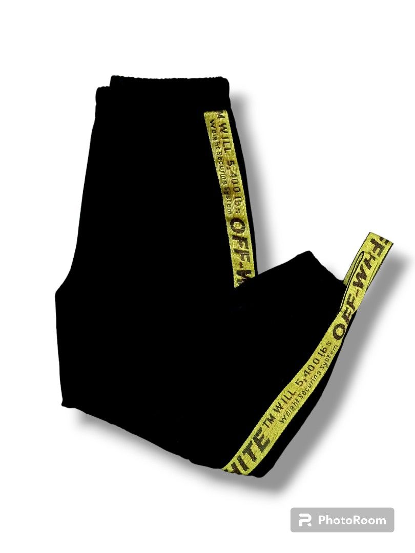 Off white pants yellow on sale stripe
