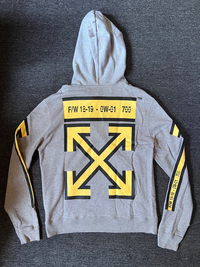 Off white top yellow arrow hoodie