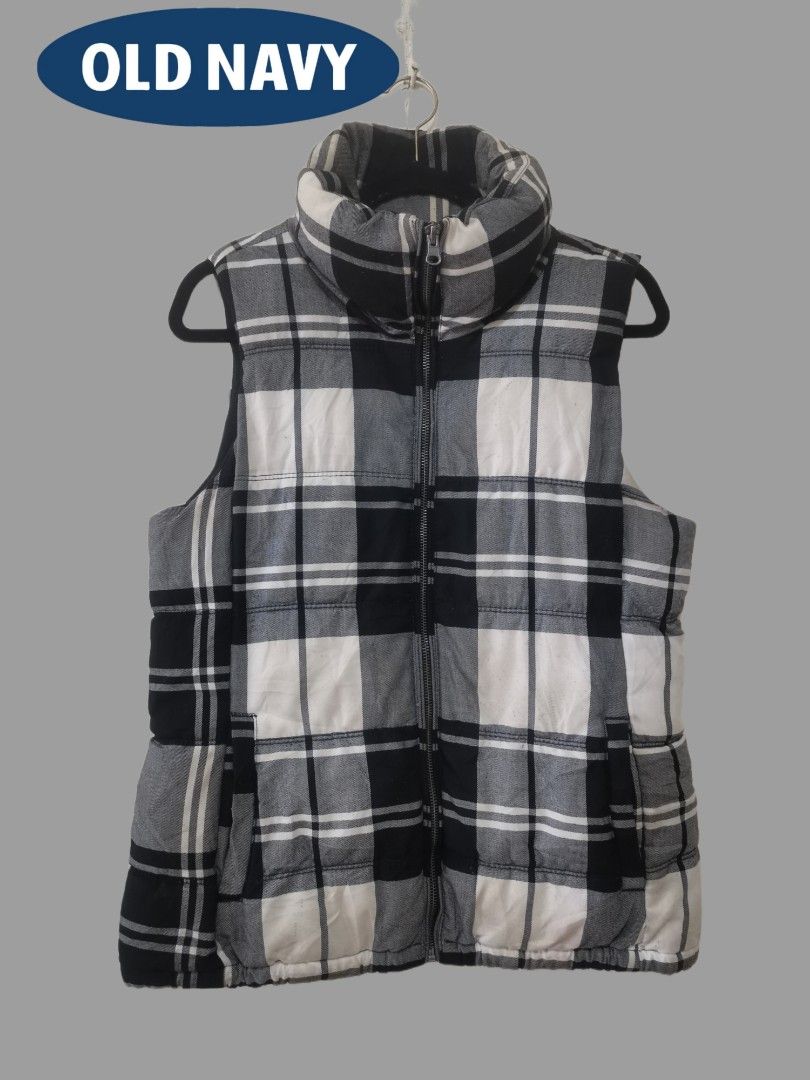 Women's plaid vest old navy on sale
