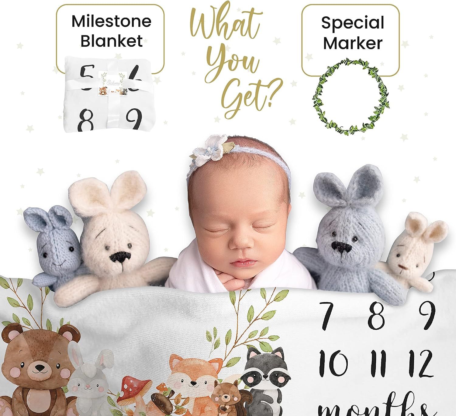 Paishanas Baby Milestone Blanket for Boy Girl Super Soft Premium