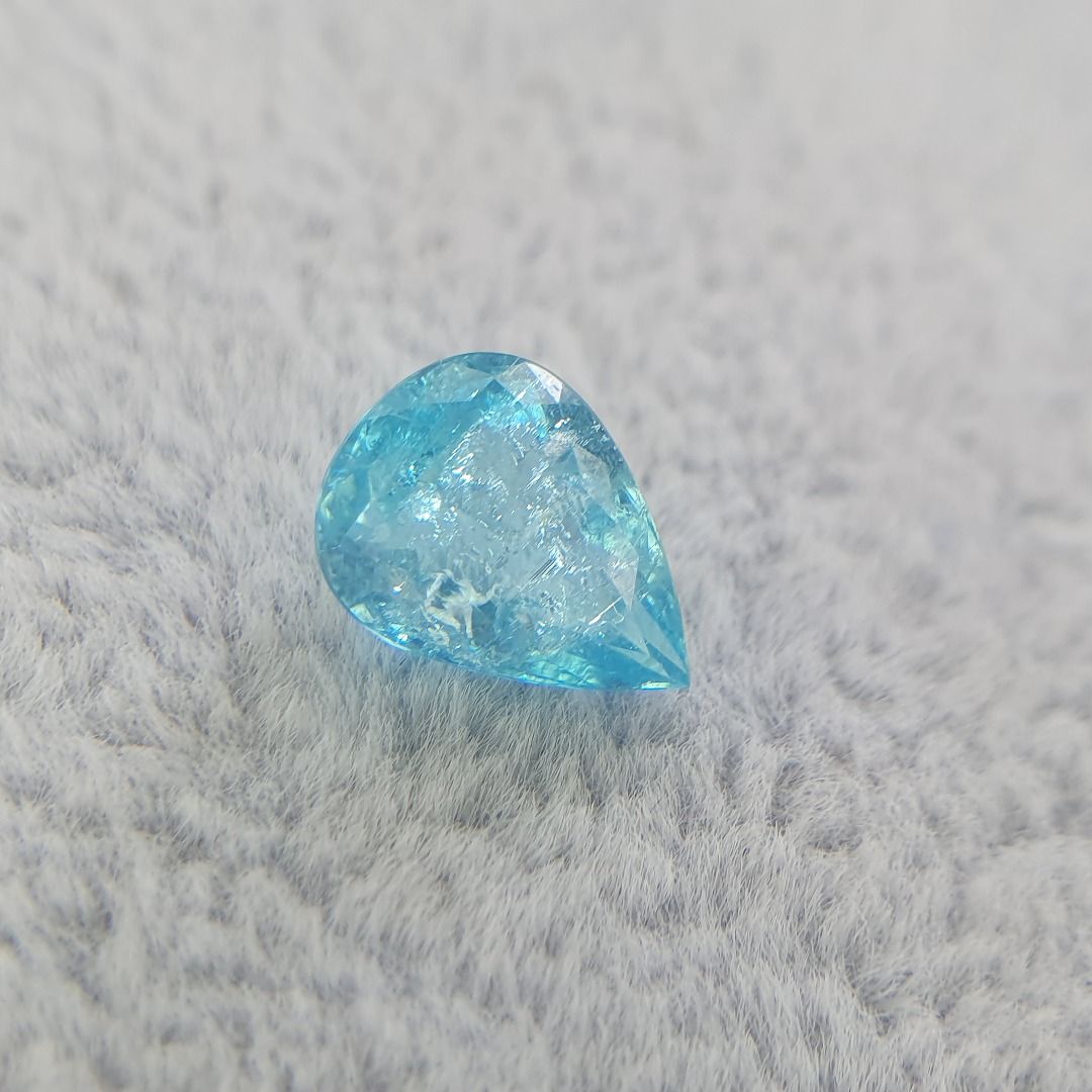 PARAIBA TOURMALINE PEAR 1.73CT G276 RARE STONE CERTIFICATE INVESTMENT BESPOKE JEWELLERY