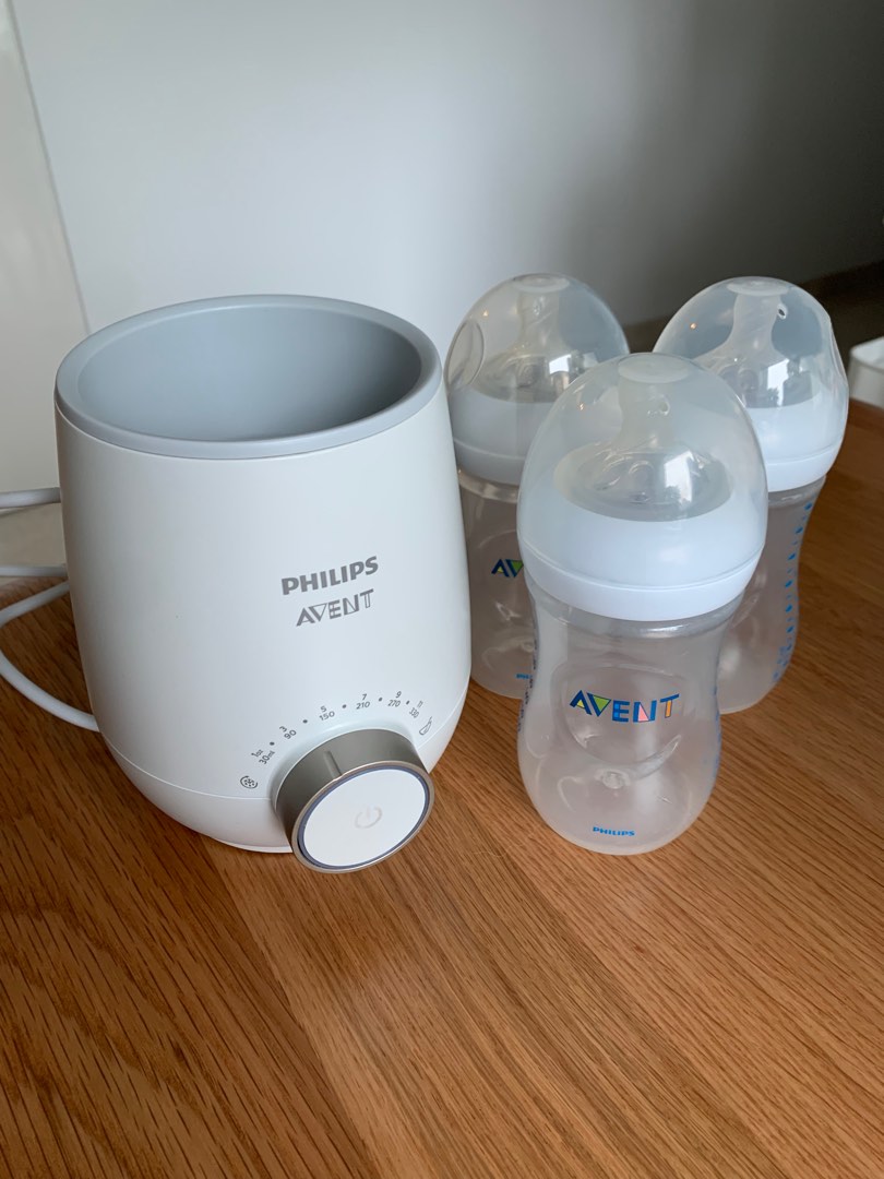Philips Bottle Warmer with 3 x free bottles, Babies & Kids, Nursing