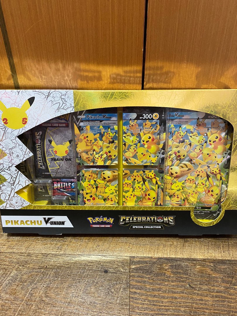 pokémon trading card game celebrations special collection pikachu v union Pokemon TCG: 25th Anniversary – Shopville 1 Oversized Card featuring the complete Pikachu V Pokemon Celebrations: Pikachu V Union